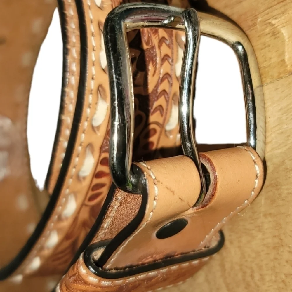 Kids 100% Genuine Leather Hand Tooled Belt